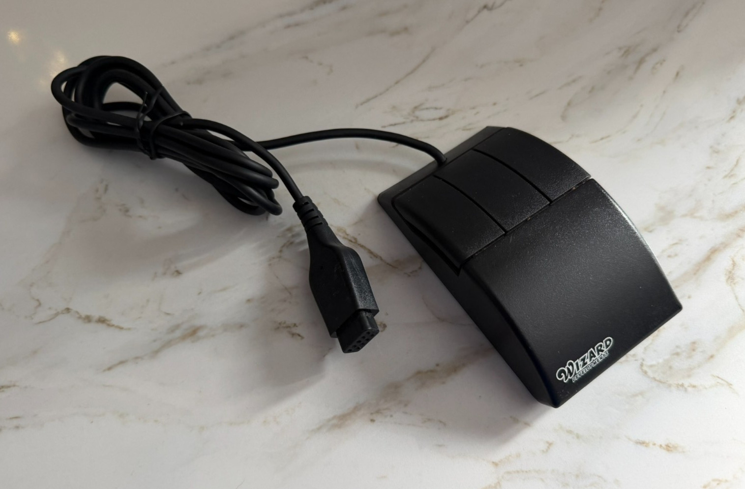 Commodore Amiga or Atari ST Black 3-Button Mouse Wizard Developments 9-Pin
