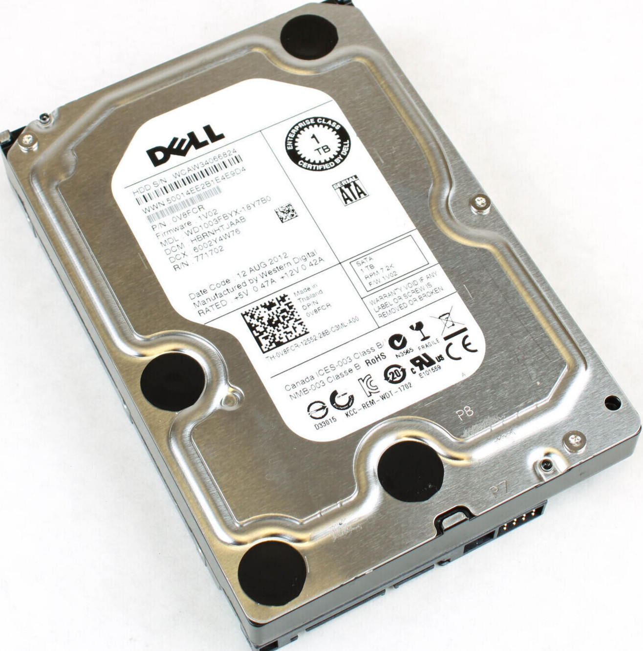 WD1003FBYX / 0V8FCR DELL 1TB 7.2K RPM 3.5" SATA Server HDD TESTED