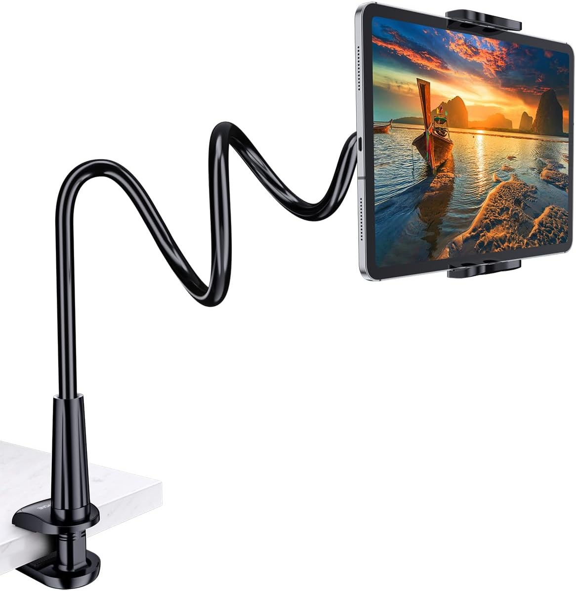 Gooseneck Tablet Holder Stand for Bed Adjustable Flexible Arm Tablets Mount