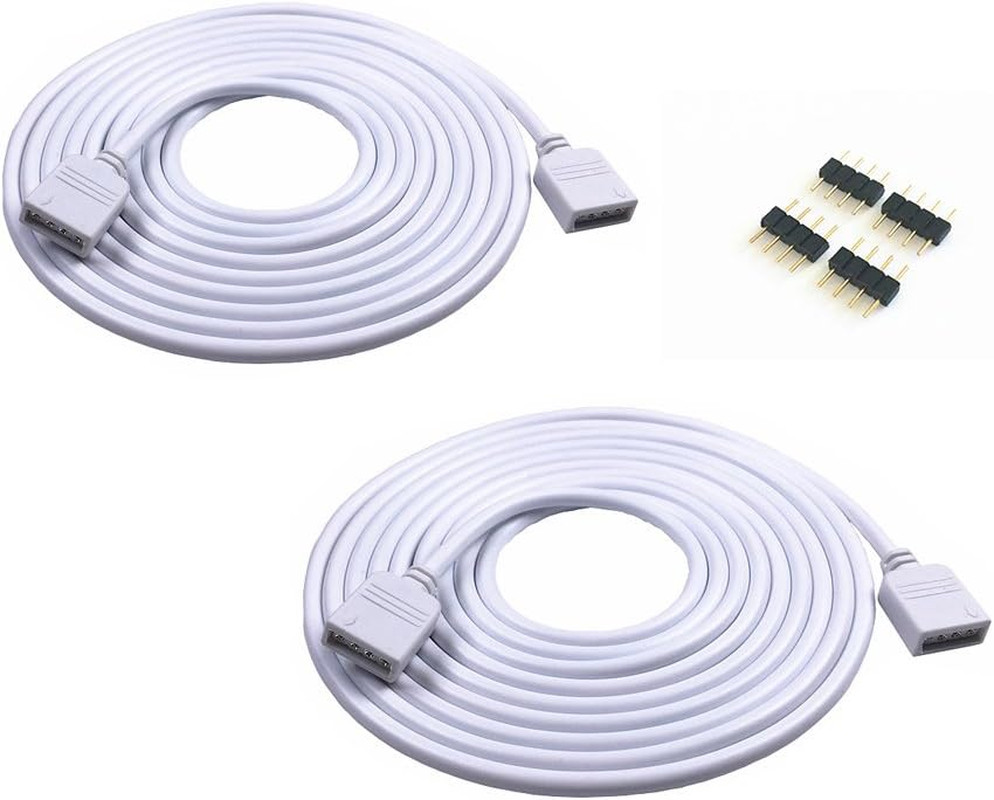 2PCS 5M 16.4Ft 4 Color RGB Extension Cable LED Strip Connector Extension Cable C