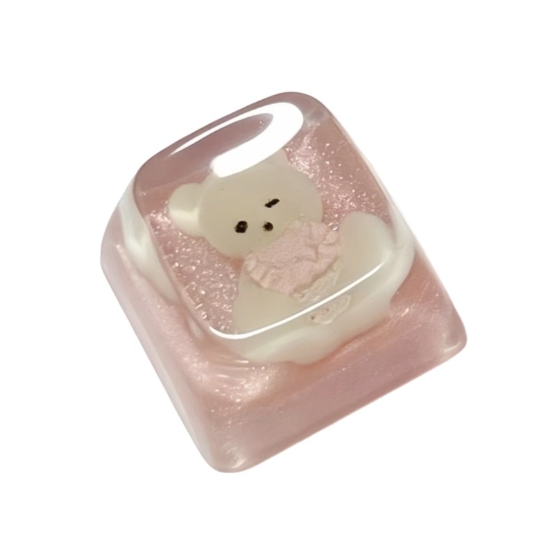 Handcrafted 3D Bear Resin Keycap Epoxy Irregular Keycap Unique for Mechanic