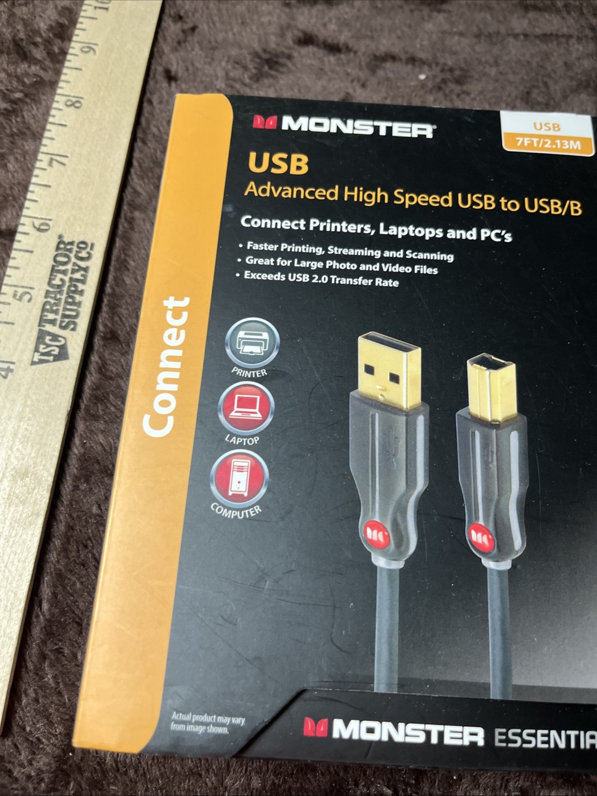 Monster Essentials USB to USB/B Cable High Speed 7' (2.13M) Printer Cable - NEW