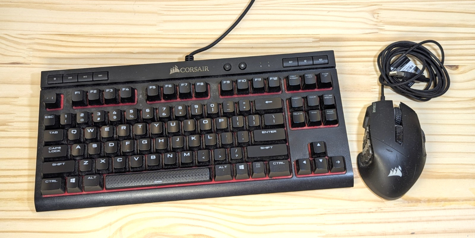 USED - Corsair Lot: K63 Mechanical Keyboard (Red LED) and Scimitar Pro Mouse