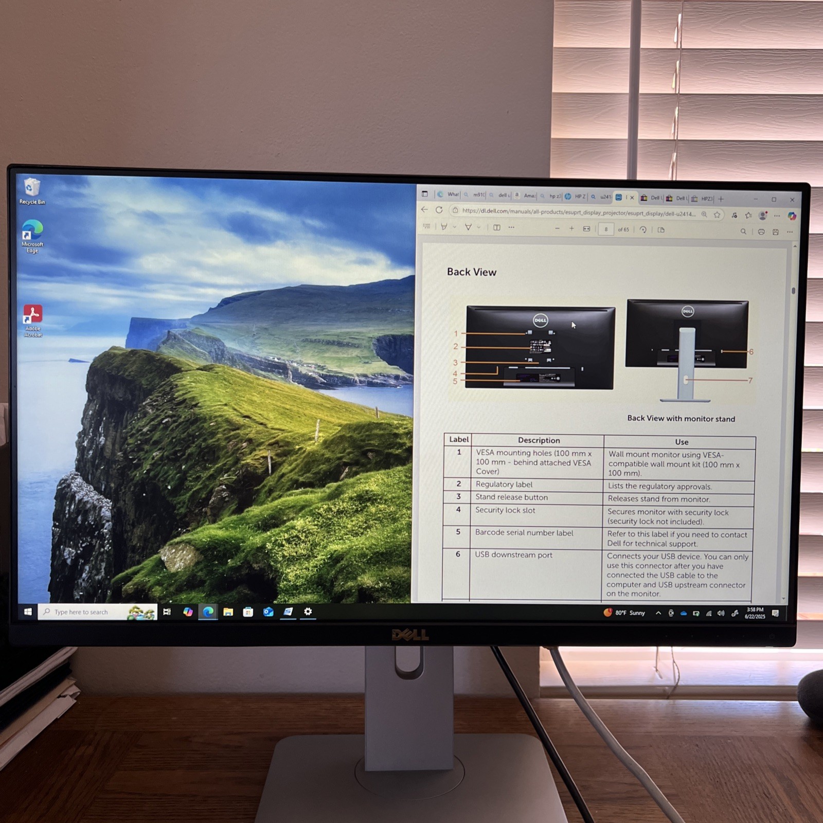 Dell UltraSharp U2414Hb 24" Widescreen HDMI LED Monitor 1920 x 1080 Grade B