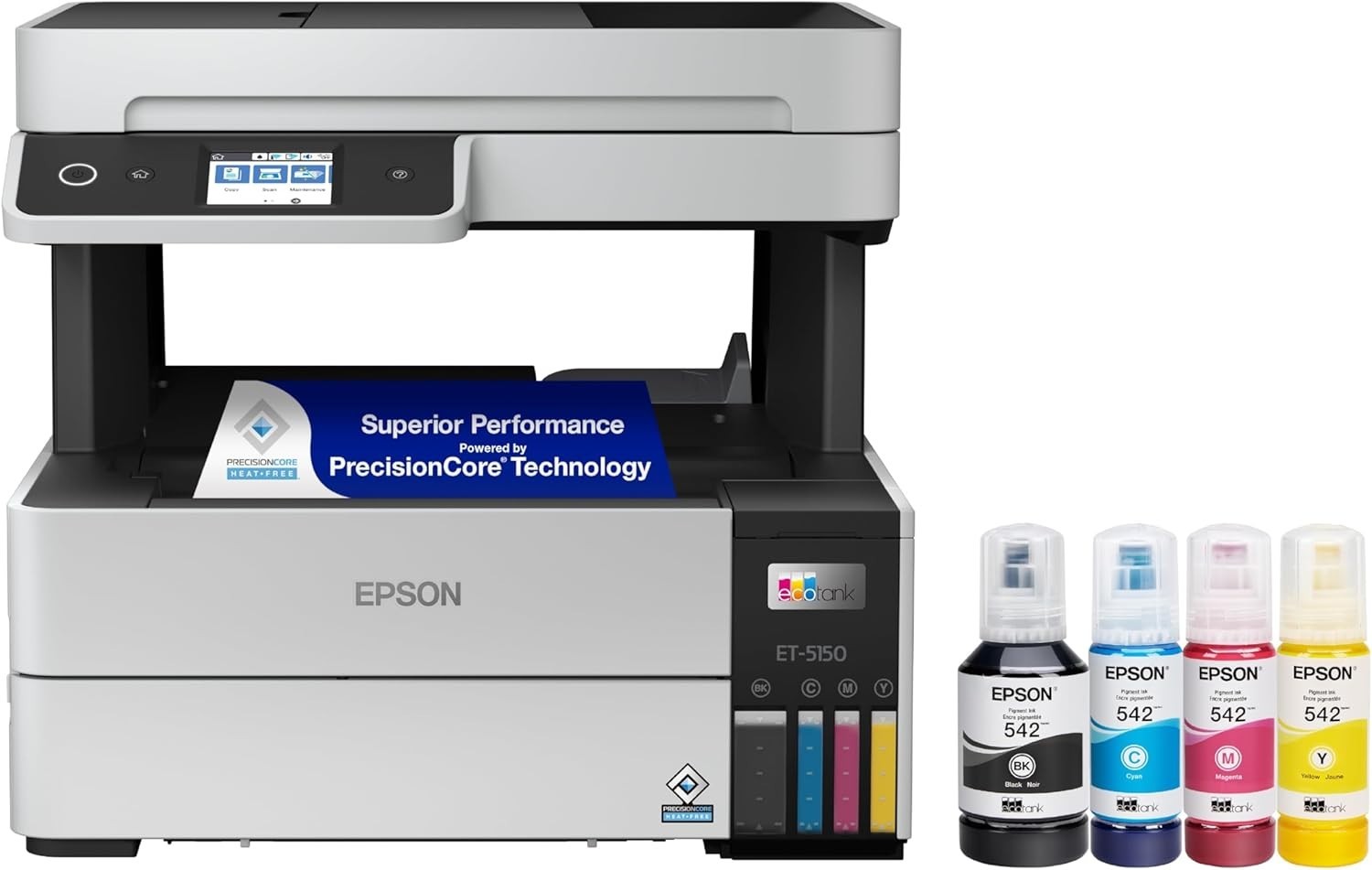 EcoTank Pro ET-5150 Wireless Color All-in-One Supertank Printer with Scanner, Co