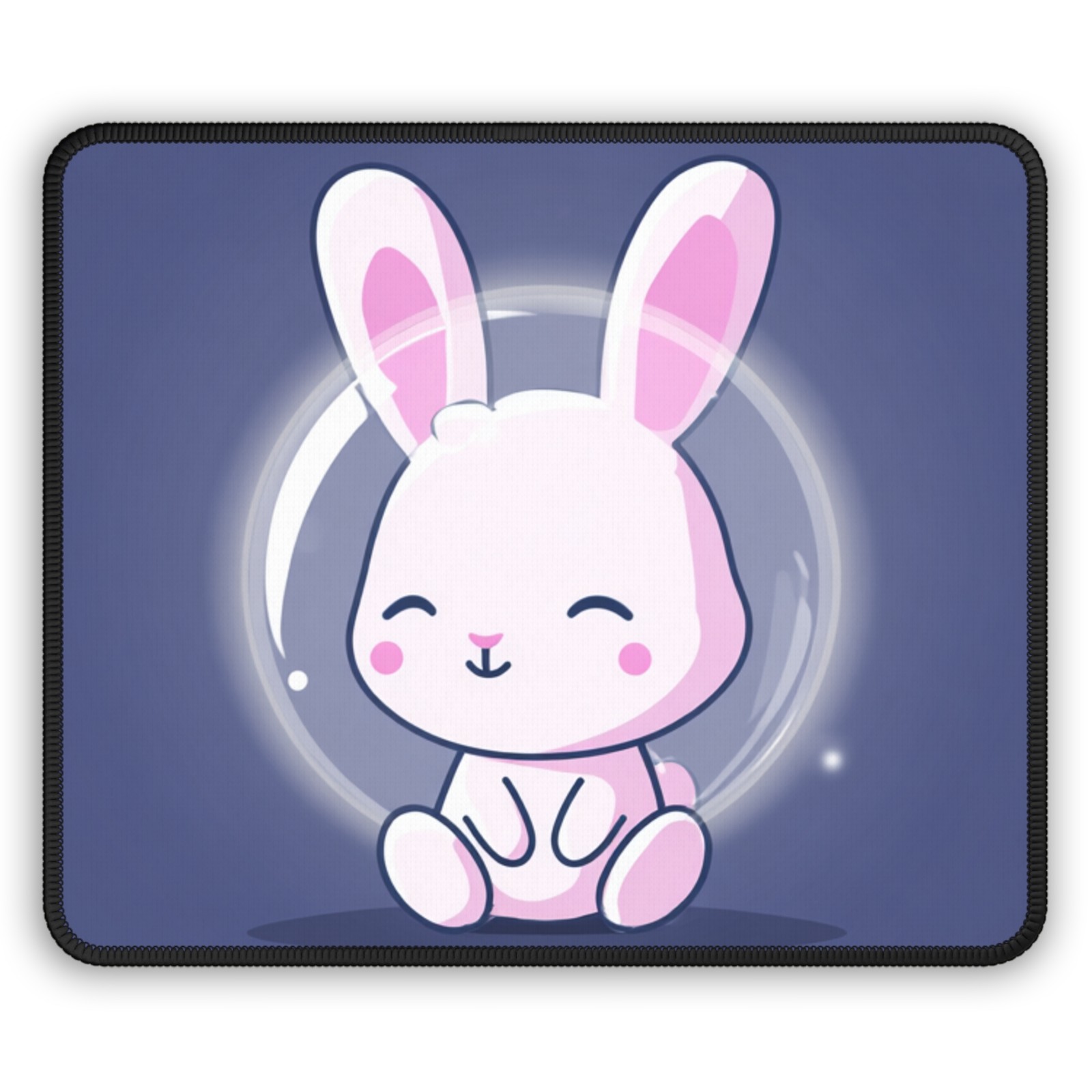 Cute Pink Bunny Gaming Mouse Pad | Kawaii Rabbit Desk Mat