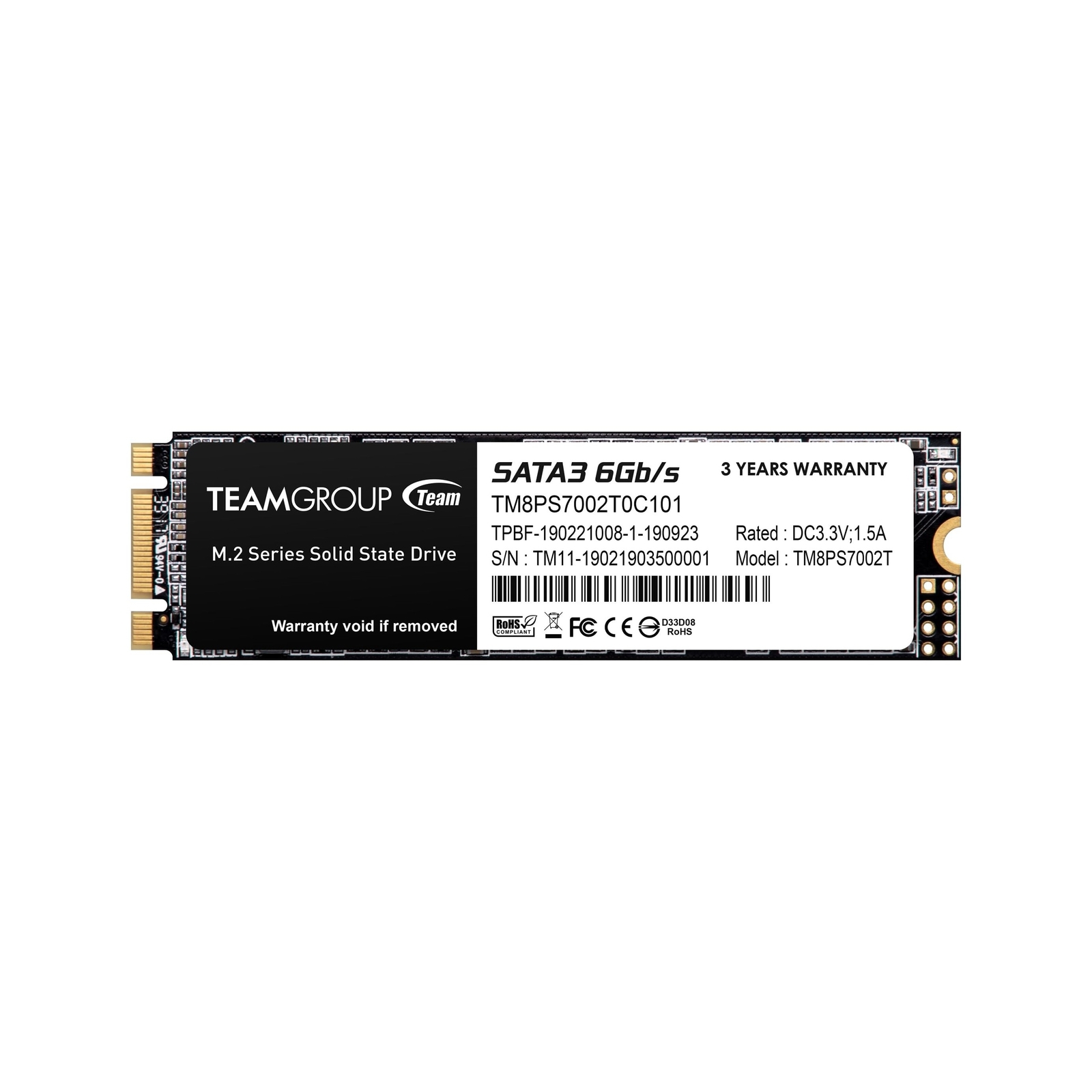 TEAMGROUP MS30 2TB with SLC Cache 3D NAND TLC M.2 2280 SATA III 6Gb/s Interna...