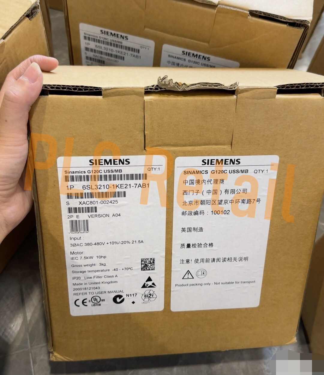 1PCS NEW Siemens frequency changer 6SL3210-1KE21-7AB1 FedEx or DHL