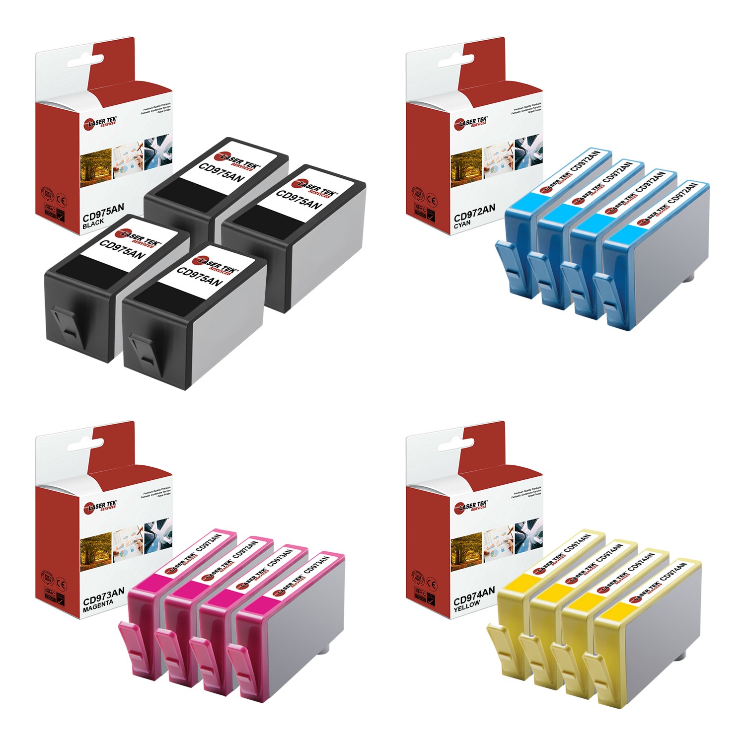 16Pk LTS 920XL BCMY HY Compatible for HP OfficeJet 6000 6500 6500 Ink Cartridge