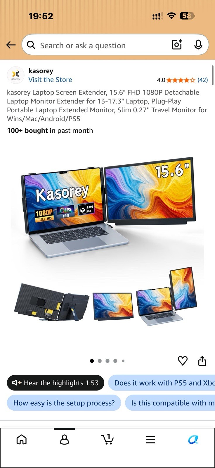 Laptop Screen Extender 15.6inch