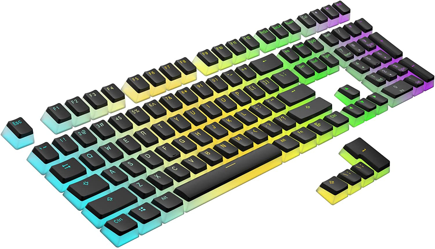 Pudding PBT Keycaps | 112 Double Shot Translucent ANSI US & ISO Layout | OEM Pro