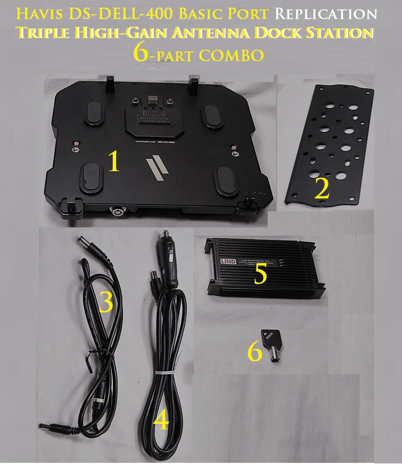 Havis DS-DELL-400 Basic Port Replication Triple High-Gain Antenna Dock Station