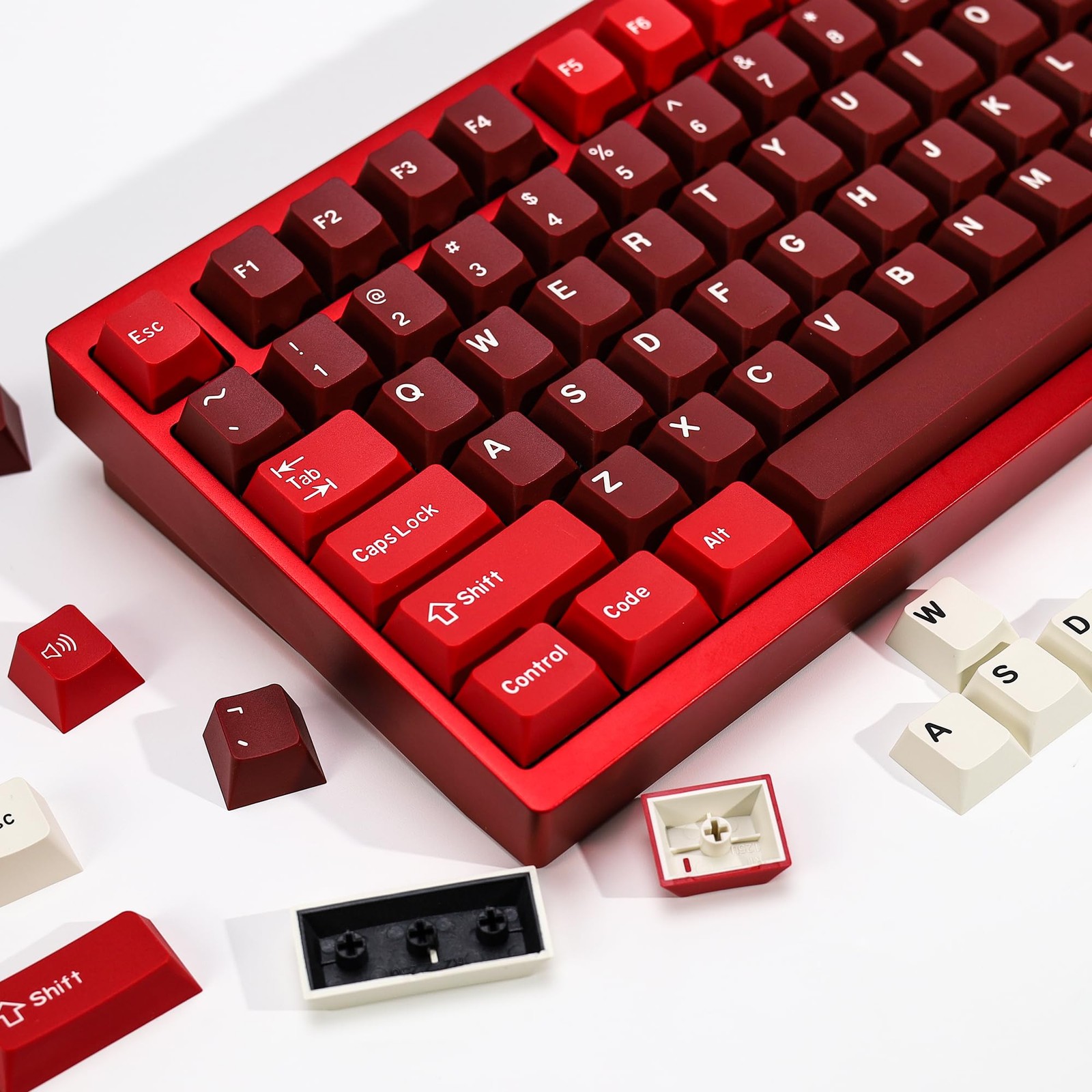 Red PBT Double Shot Keycaps Set Cherry Profile For Mechanical Keyboard 1 PC