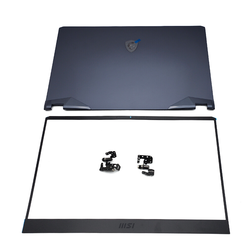 New Gray Blue Back Cover+ Bezel Hinges For MSI GE76 Raider 10SGS SFS MS-17K1 Top
