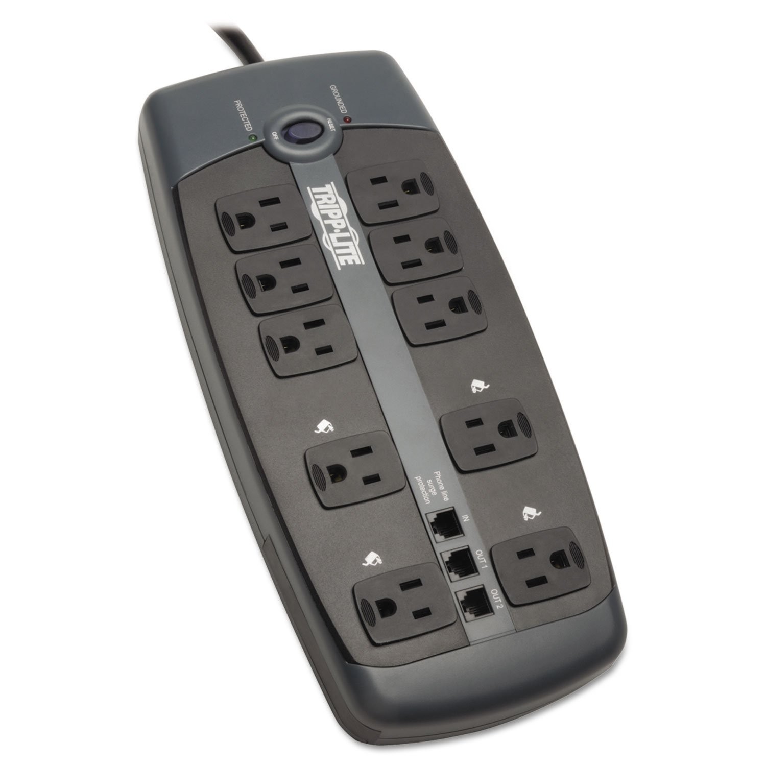 Tripp Lite Tlp1008Tel 10-Outlet Surge Protector Telephone Protection Without