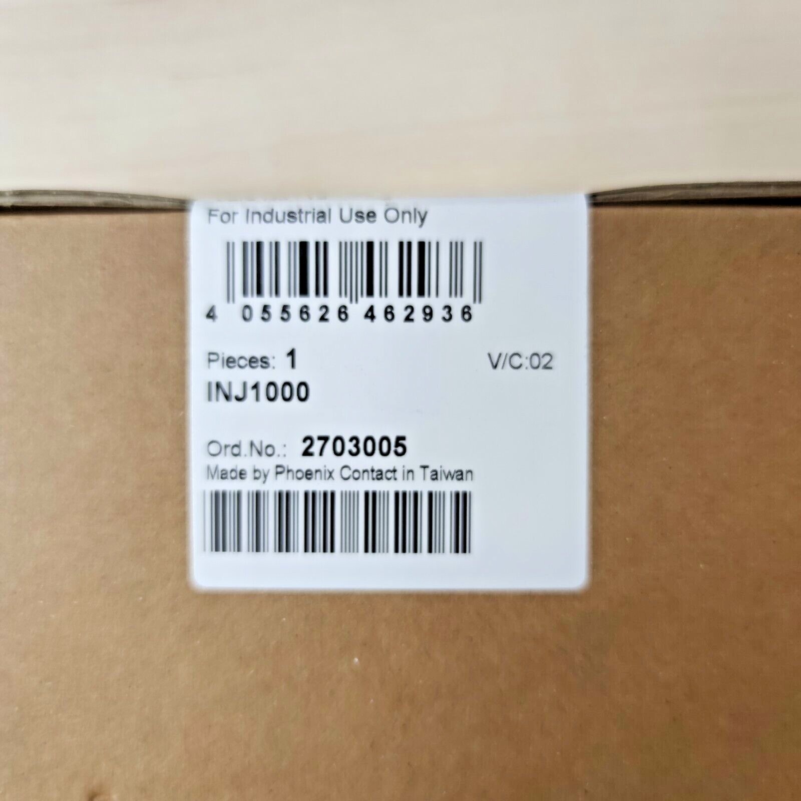Phoenix Contact 2703005 Power over Ethernet Injector - INJ 1000, 30W, 2x RJ45