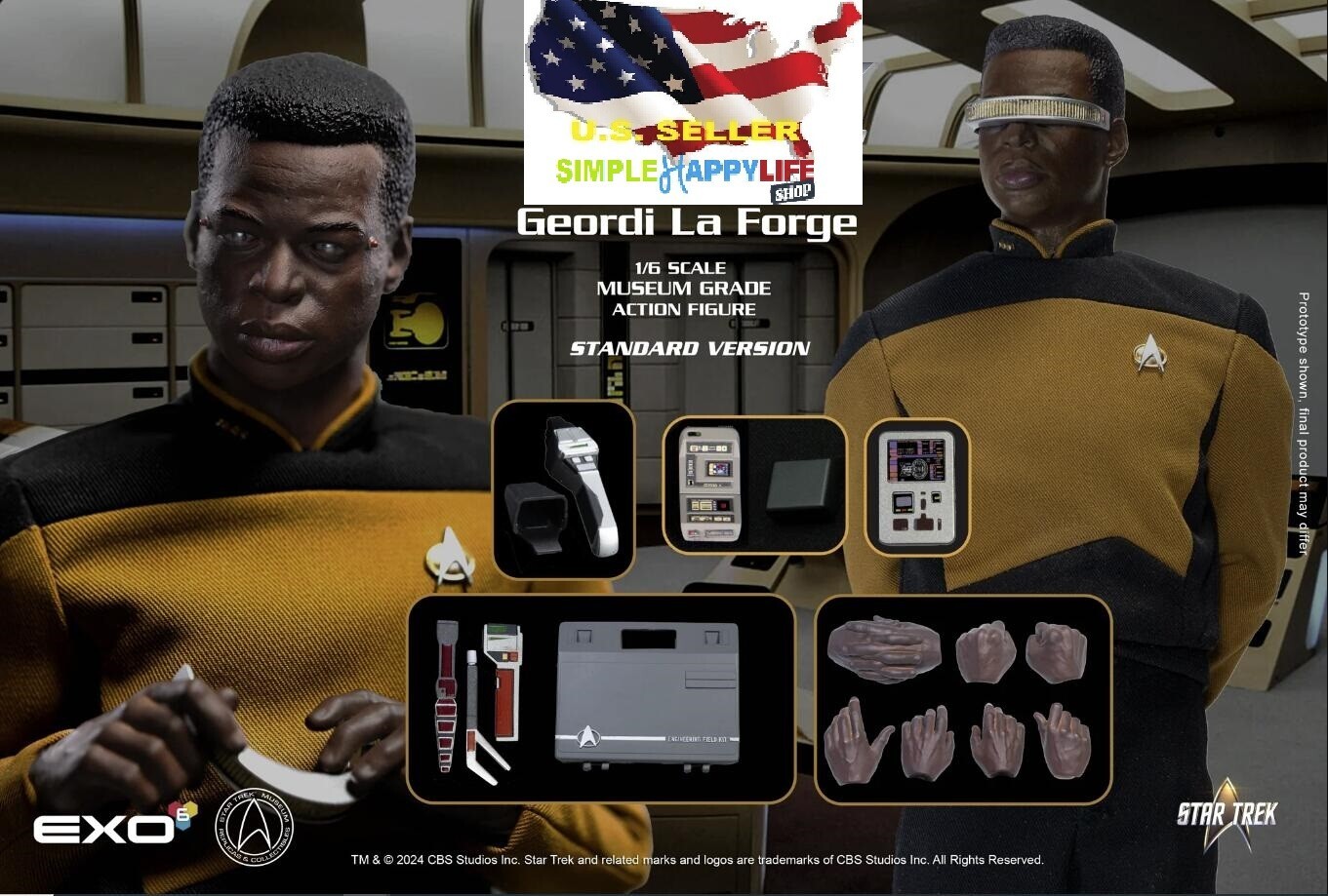 EXO-6 Star Trek 1/6 TNG Lt Commander Geordi La Forge figure Standard Ed  ❶USA❶