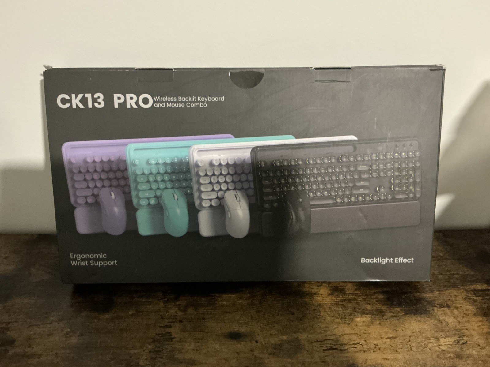 Sablute CK13 PRO Wireless Backlit Keyboard & Mouse Combo, Wrist Rest, 2400 DPI