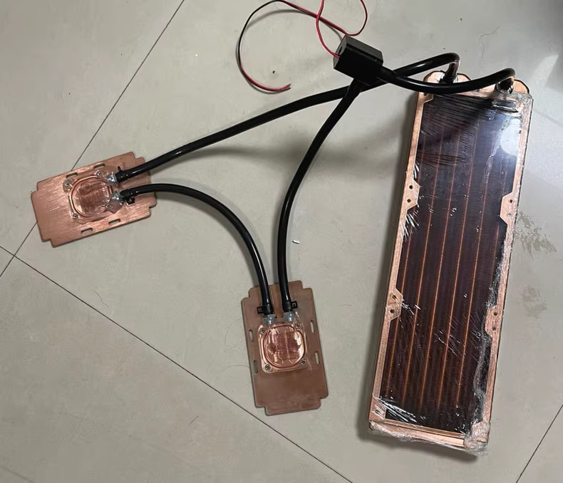 Tesla V100 SXM2 Dual All-Copper Water Cooling Kit 2x Copper Block 2x 240mm Coppe