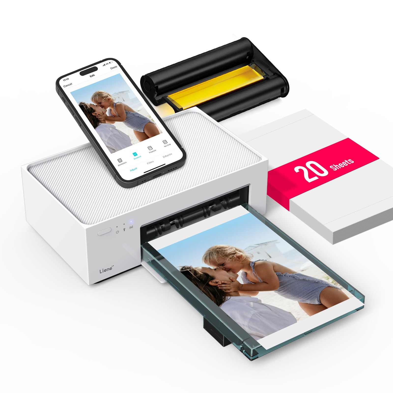 Liene M100 4x6'' Photo Printer, Wi-Fi Picture Printer, 20 Sheets, Full-Color ...