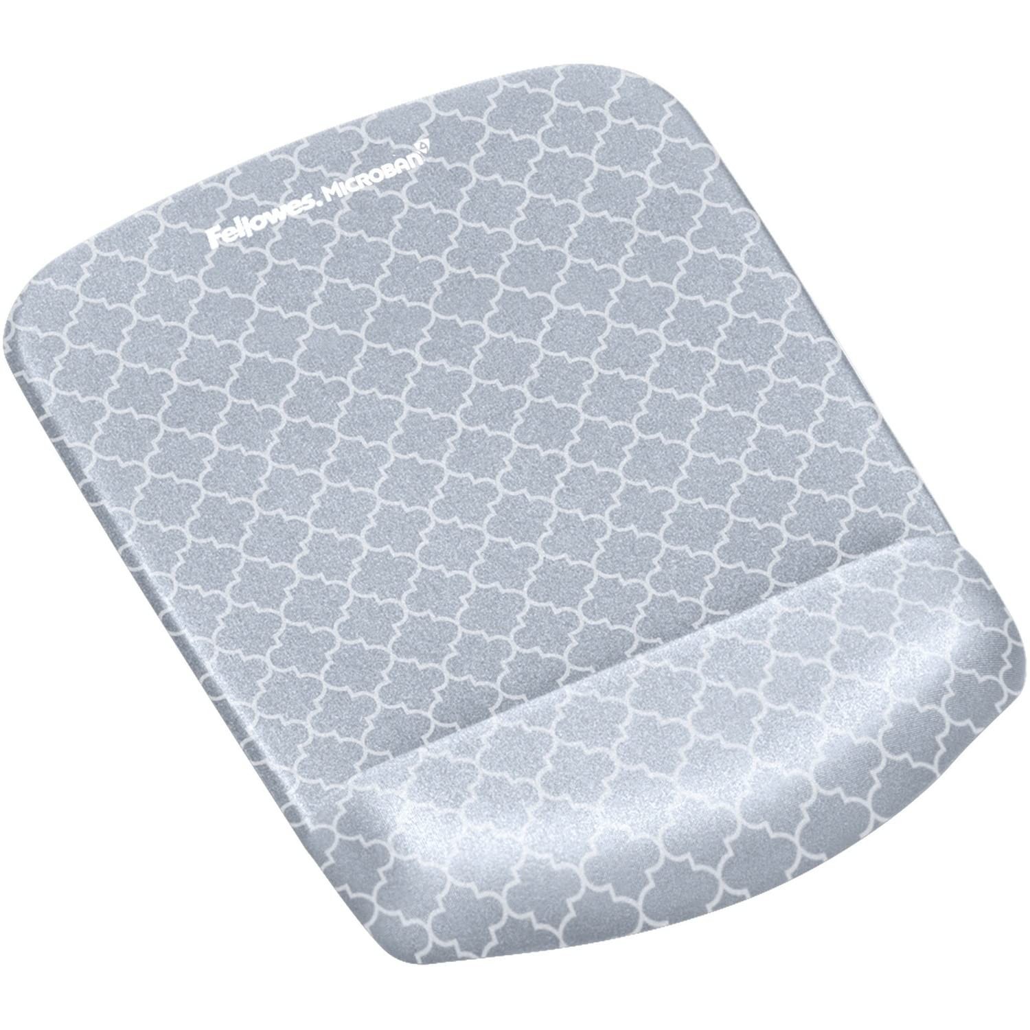 Fellowes PlushTouch Foam Mouse Pad Wrist Support 9.4L x 7.3W inches, gray