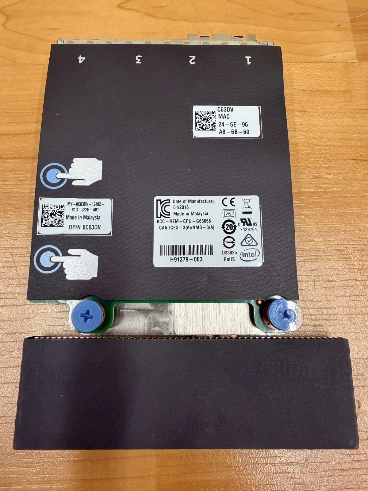 Dell Intel X520 / I350 2x 10Gb SFP+ 2x 1Gb RJ-45 Quad Port rNDC Daughter Card 0C