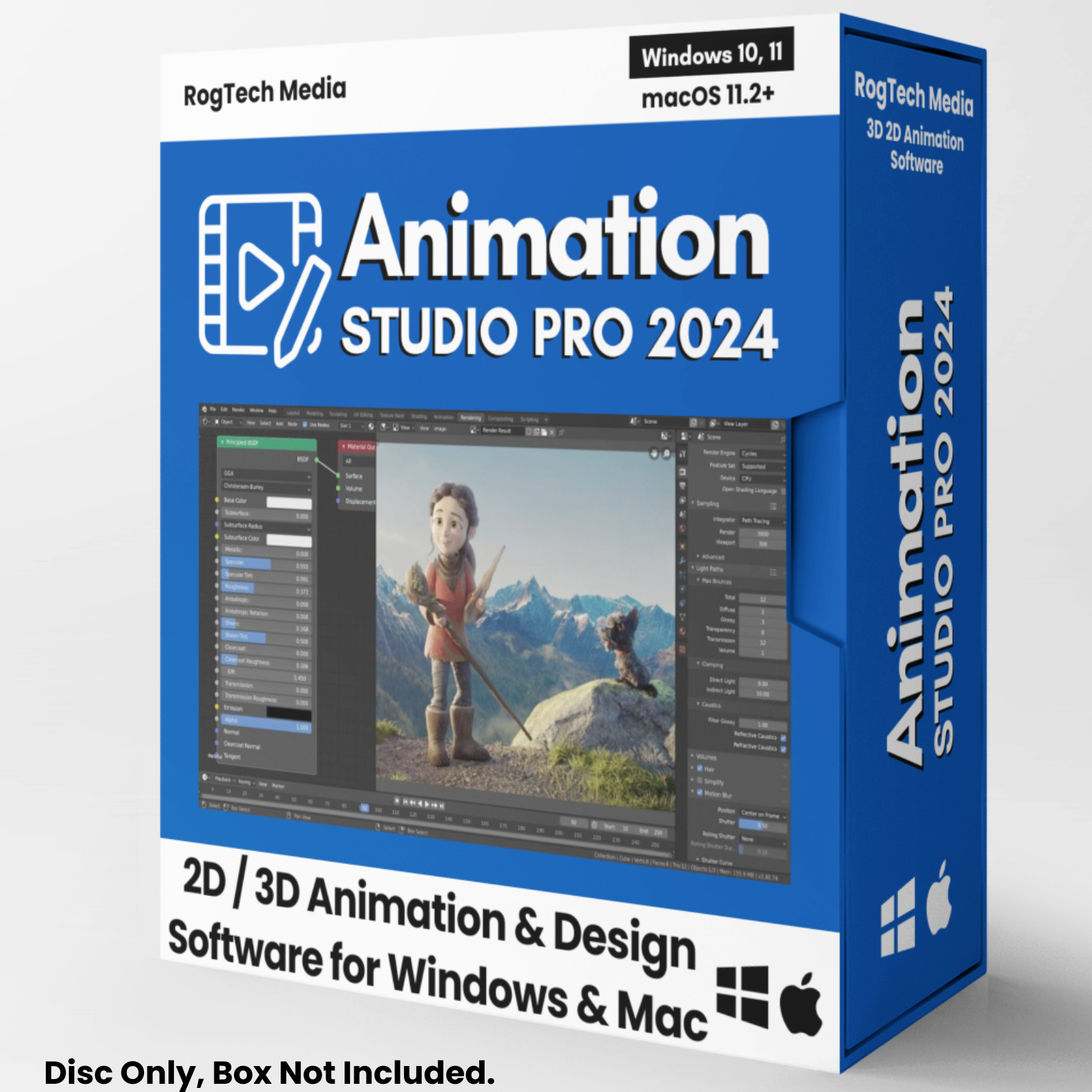 Animation Studio PRO 2024 3D/2D Motion Graphic Design Software Suite on DVD-ROM