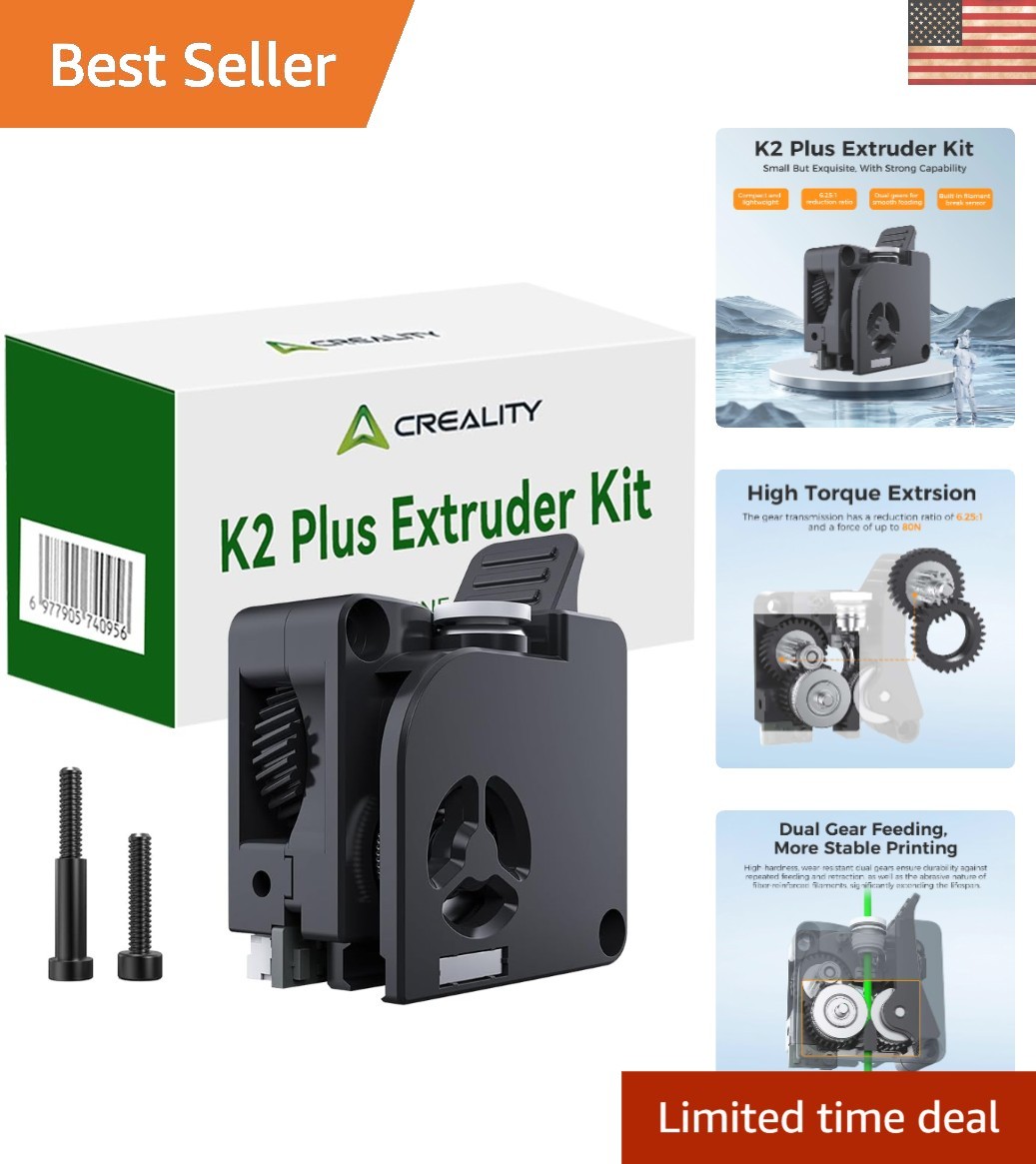 K2 Plus Extruder Kit - Dual Gear Precision Feeding, 80N High Torque Power