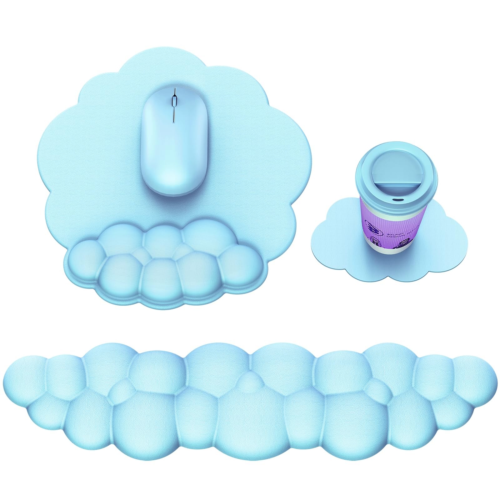 Cloud Pad with Wrist Rest, Cloud Keyboard Wrist Rest, Pad Wrist , Ergonomic C...
