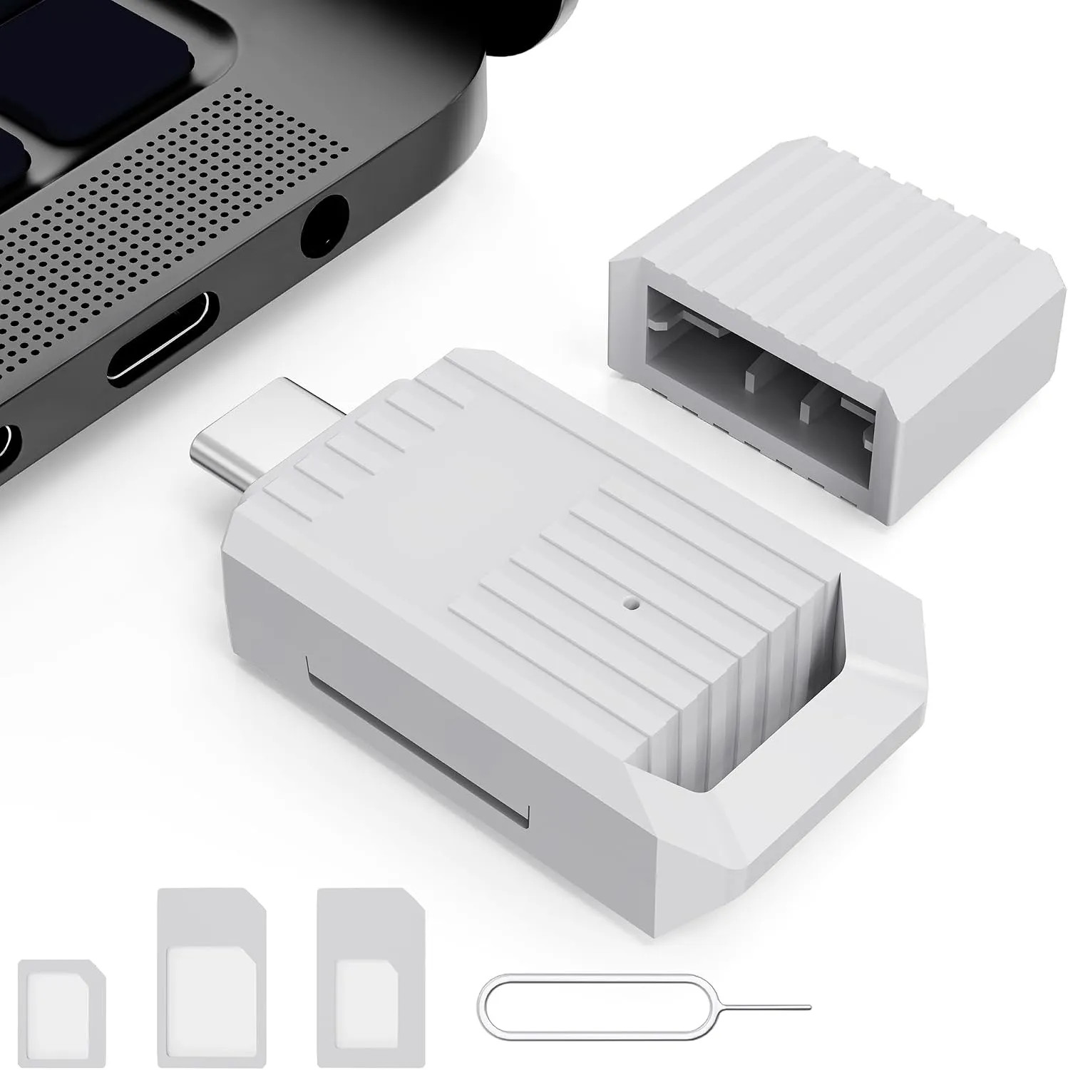 USB C SIM Card Reader Micro Nano Standard Adapter Kit with Eject Pin for PC L...