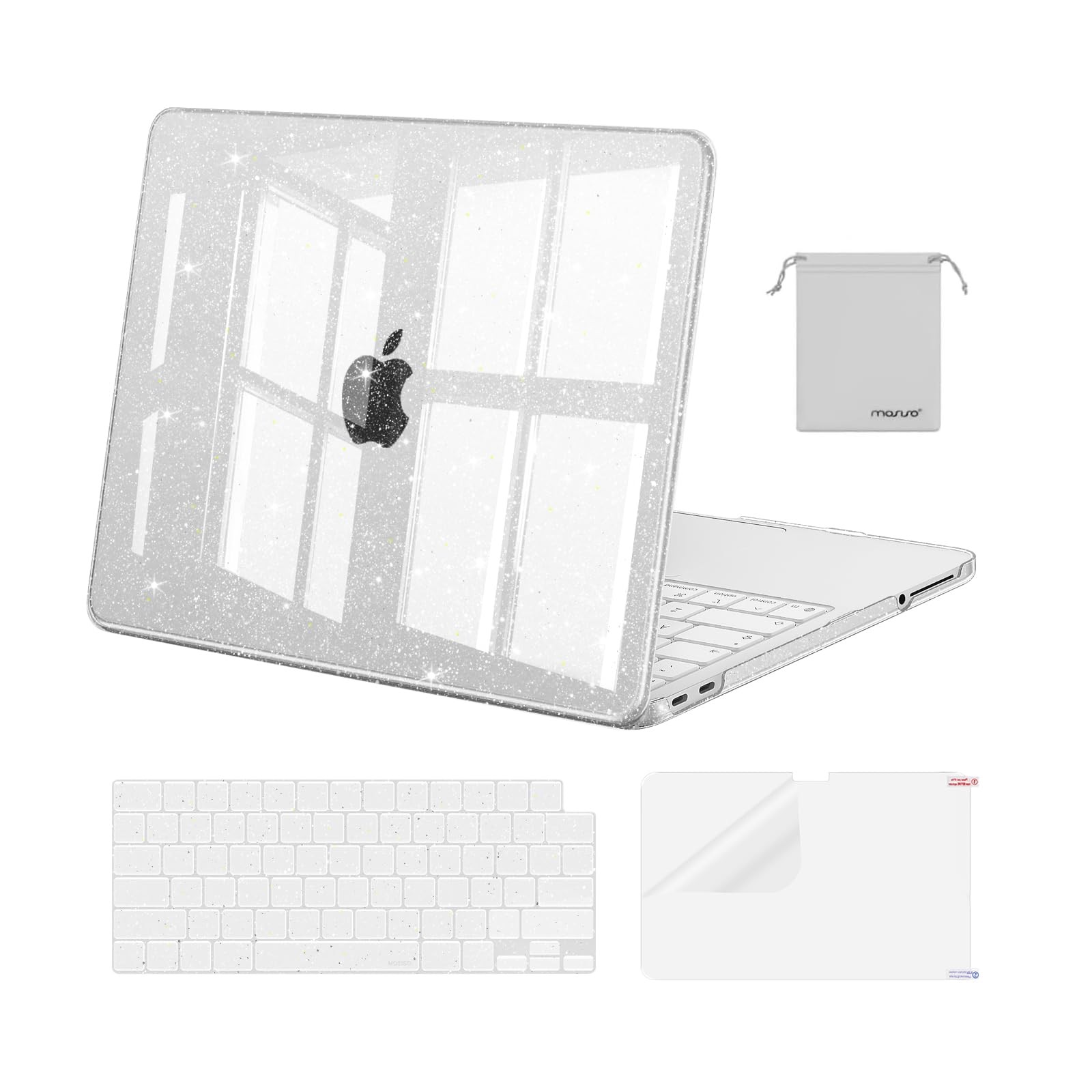 MOSISO Sparkly Glitter Case Compatible with MacBook Neo Case 13 inch 2026