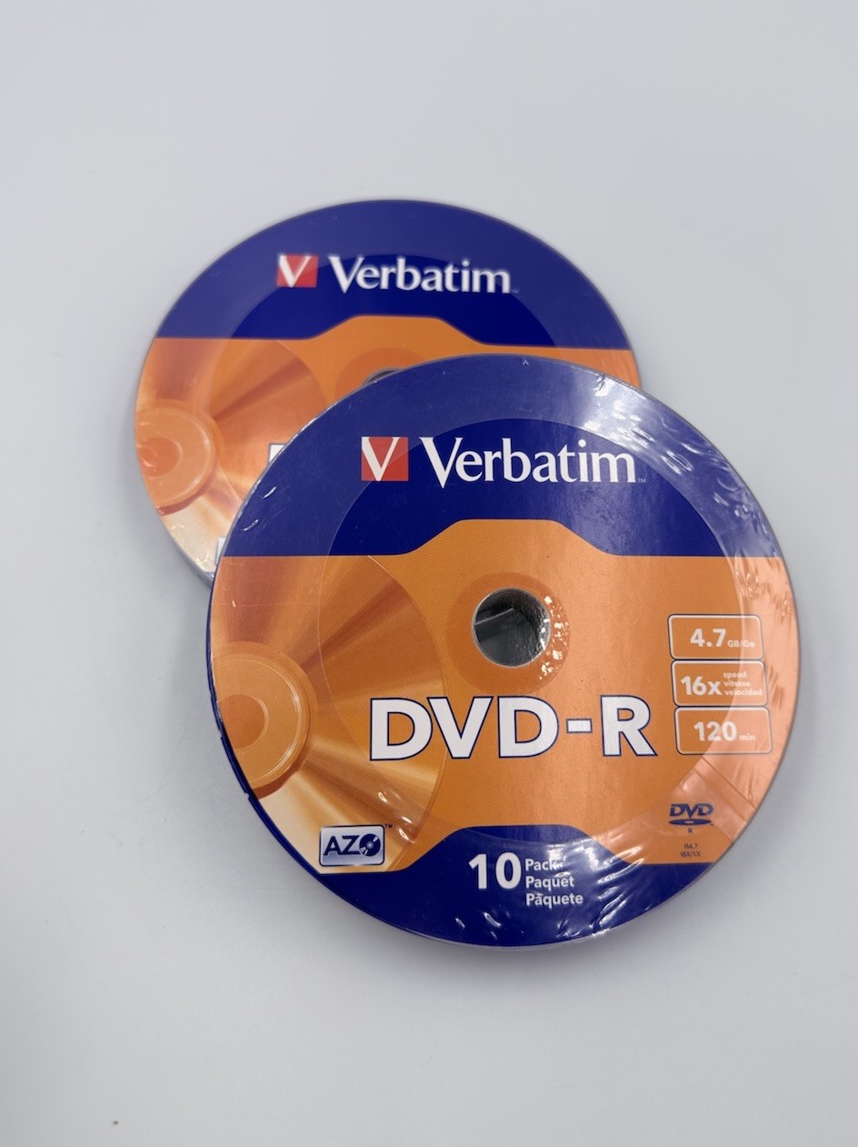 2 - Verbatim 4.7 GB 16x Speed DVD-R Blank Media Discs - 10 Pack (20 Discs Total)