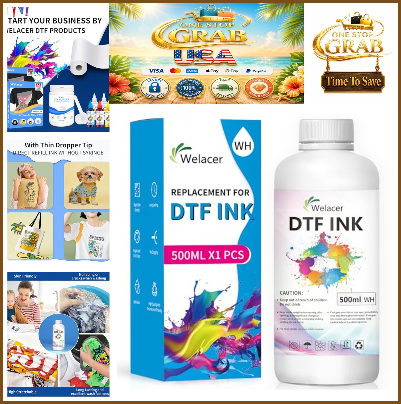 DTF Ink White 500ml Heat Transfer Refill for ET-8550 I3200 XP600 DTF Printer