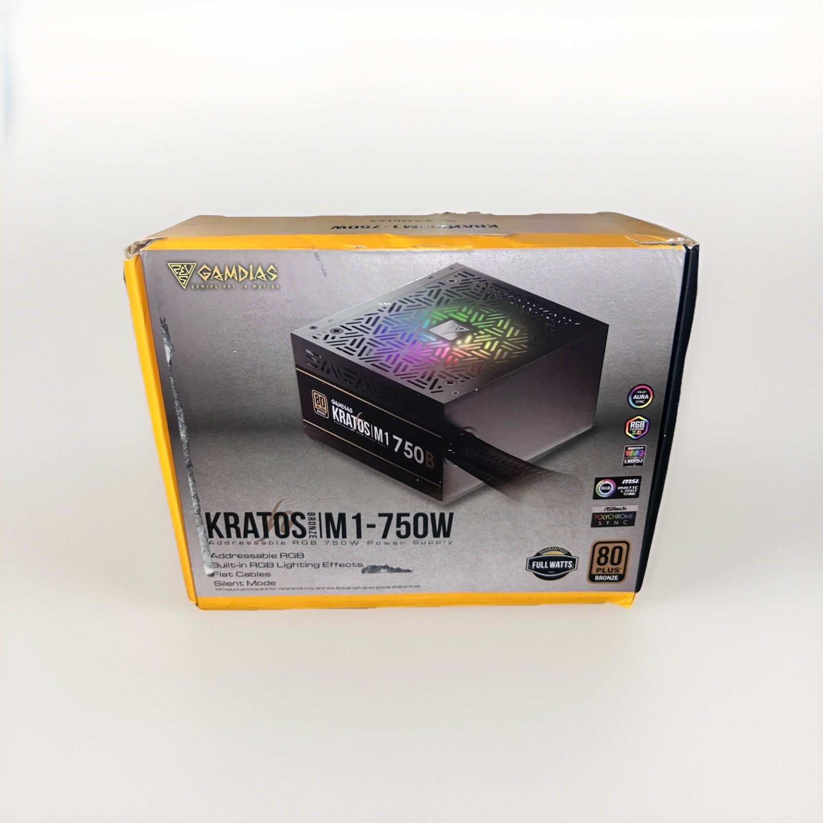 NEVER USED GAMDIAS RGB PC Power Supply 750W 80 Plus Bronze Certified