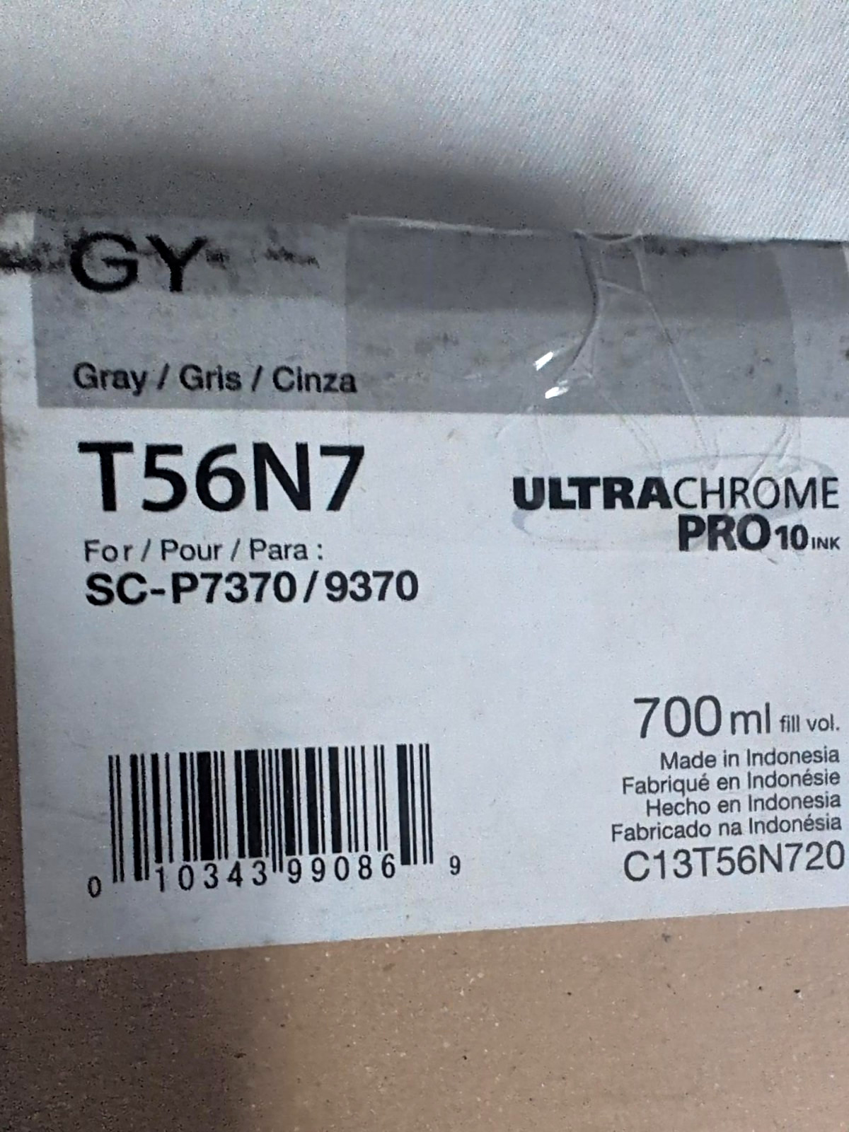 Genuine Epson T56N7 Gray Ink 700mL SureColor P7370 P9370 Exp 12/2028 
