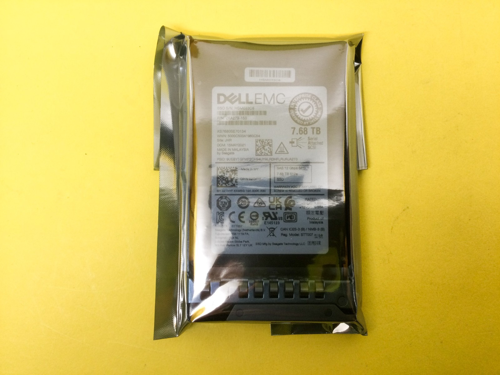 2THYF Dell 7.68TB SAS 12Gbps Read Intensive SED 512e 2.5'' SSD XS7680SE70134 NEW