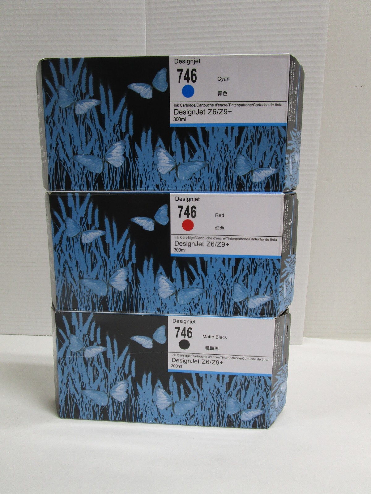 HP Designjet 746 Compatible Ink Cartridge For HP CYAN RED BLACK New LOT OF 3