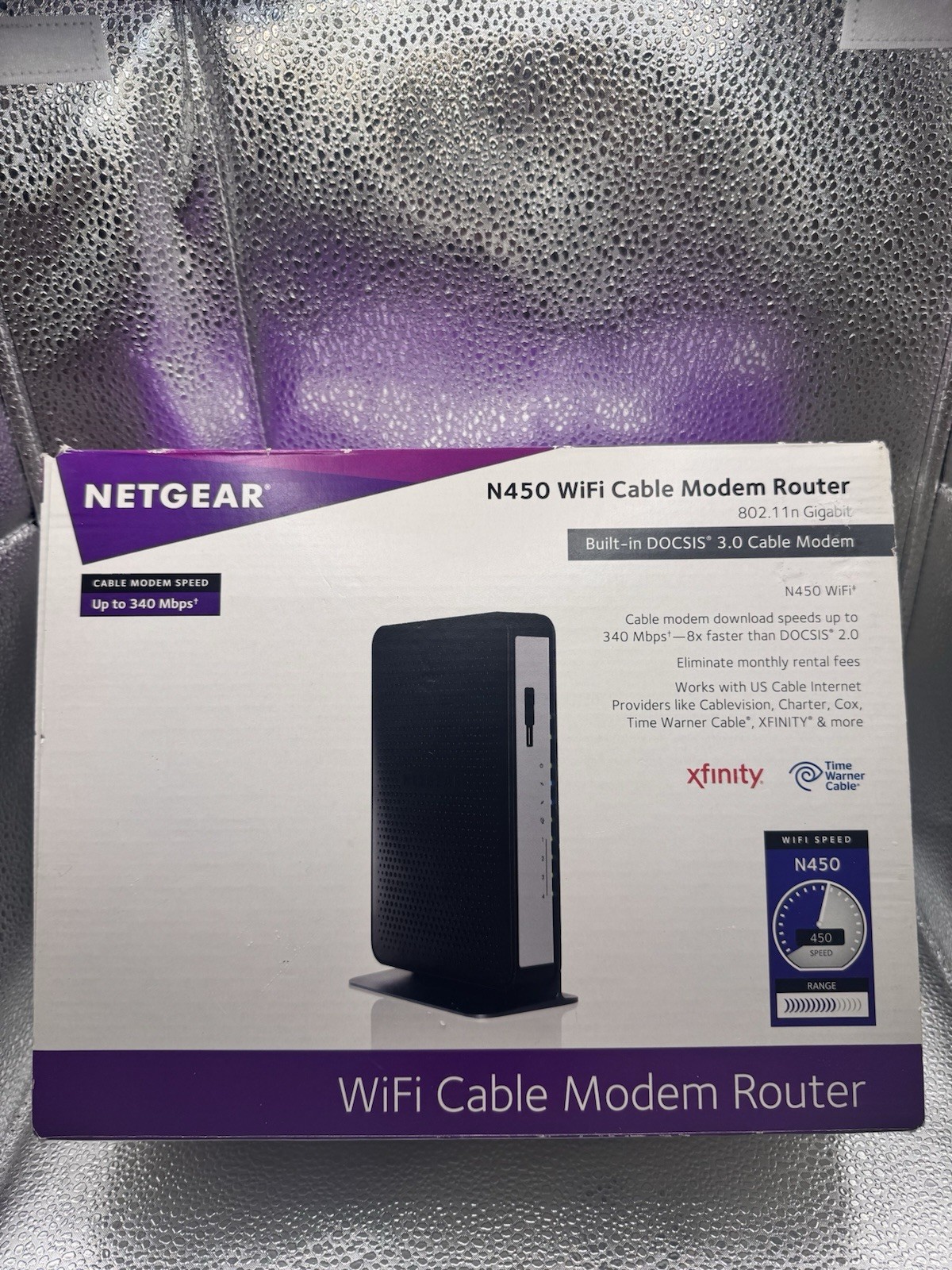 Netgear N450 WiFi Cable Modem Router CG3000DV2 DOCSIS 3.0 Xfinity Spectrum COX