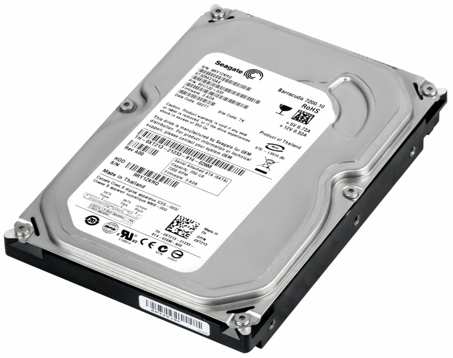 HARD DRIVE DELL 0XT213 ST3250310AS 250GB 7.2K 8MB SATA II 3.5''