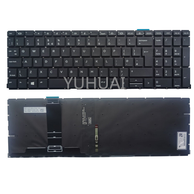 Laptop UK Keyboard For HP ProBook 450 G8 455 G8 Black
