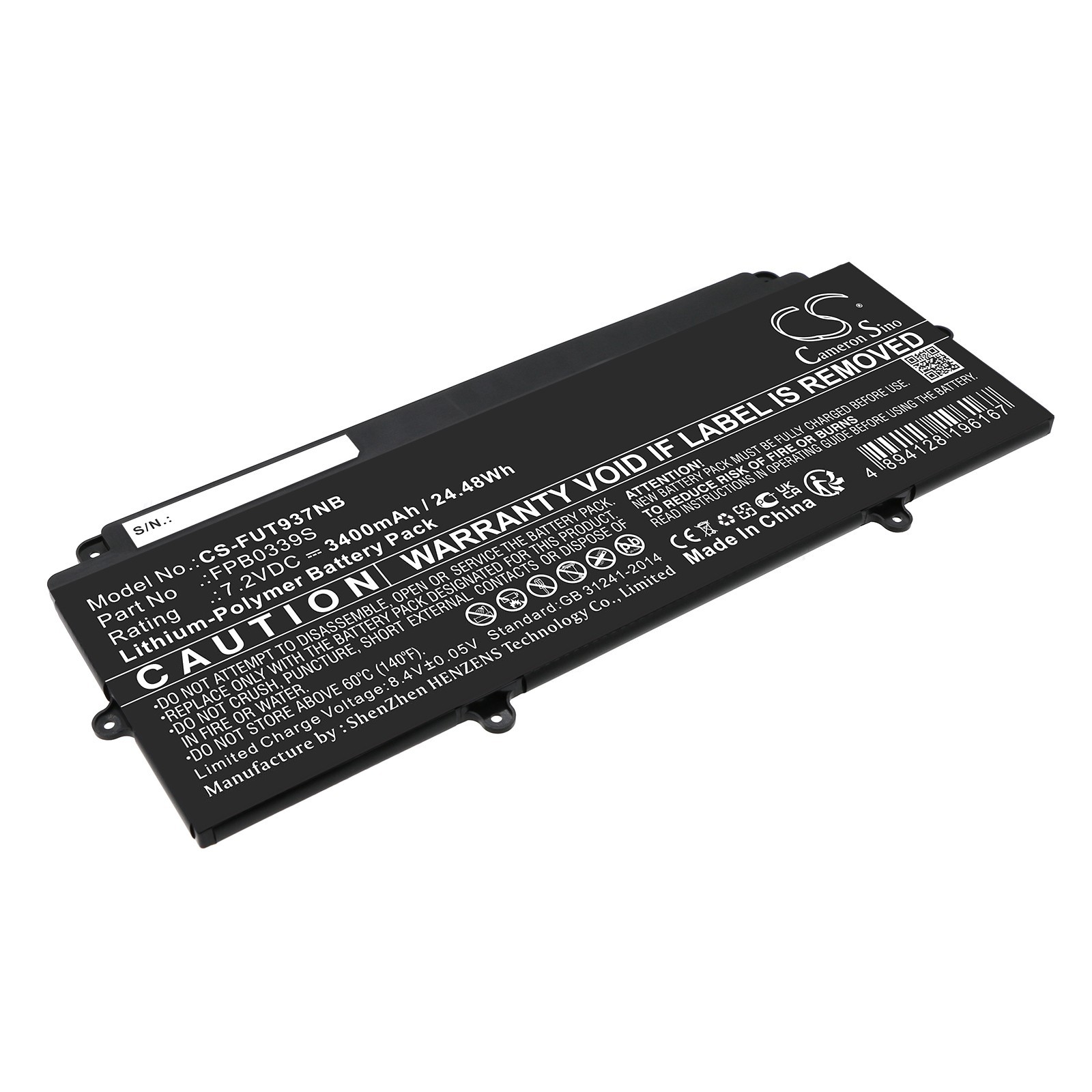 BATTERIE 3400mAh Type FPCBP535, FPB0339S, CP737633-01 For Fujitsu FUTRO MU937