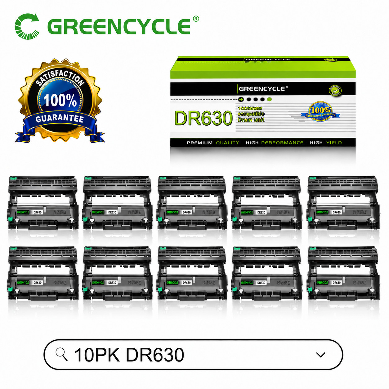 10PK DR630 Drum Unit Compatible for Brother HL-L2380DW DCP-L2520DW DCP-L2540DW