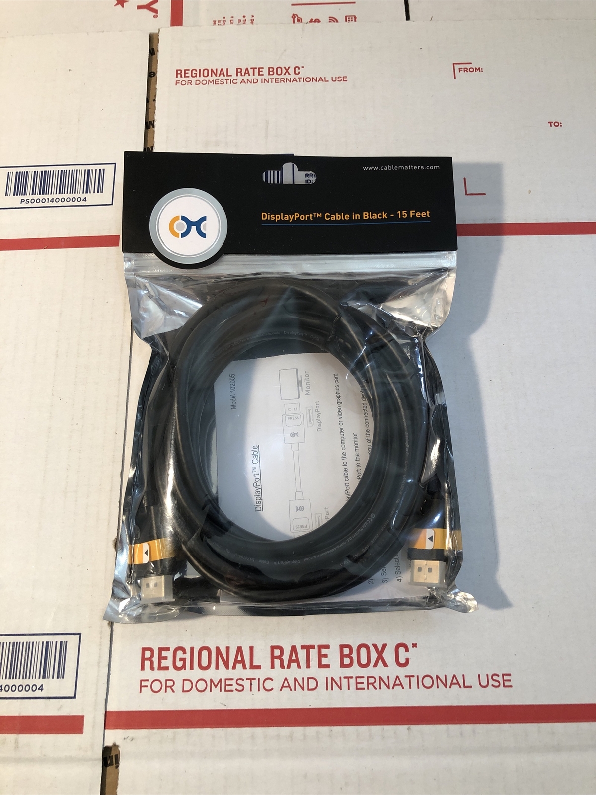Cable Matters DisplayPort Cable Black 15’ 102005-15
