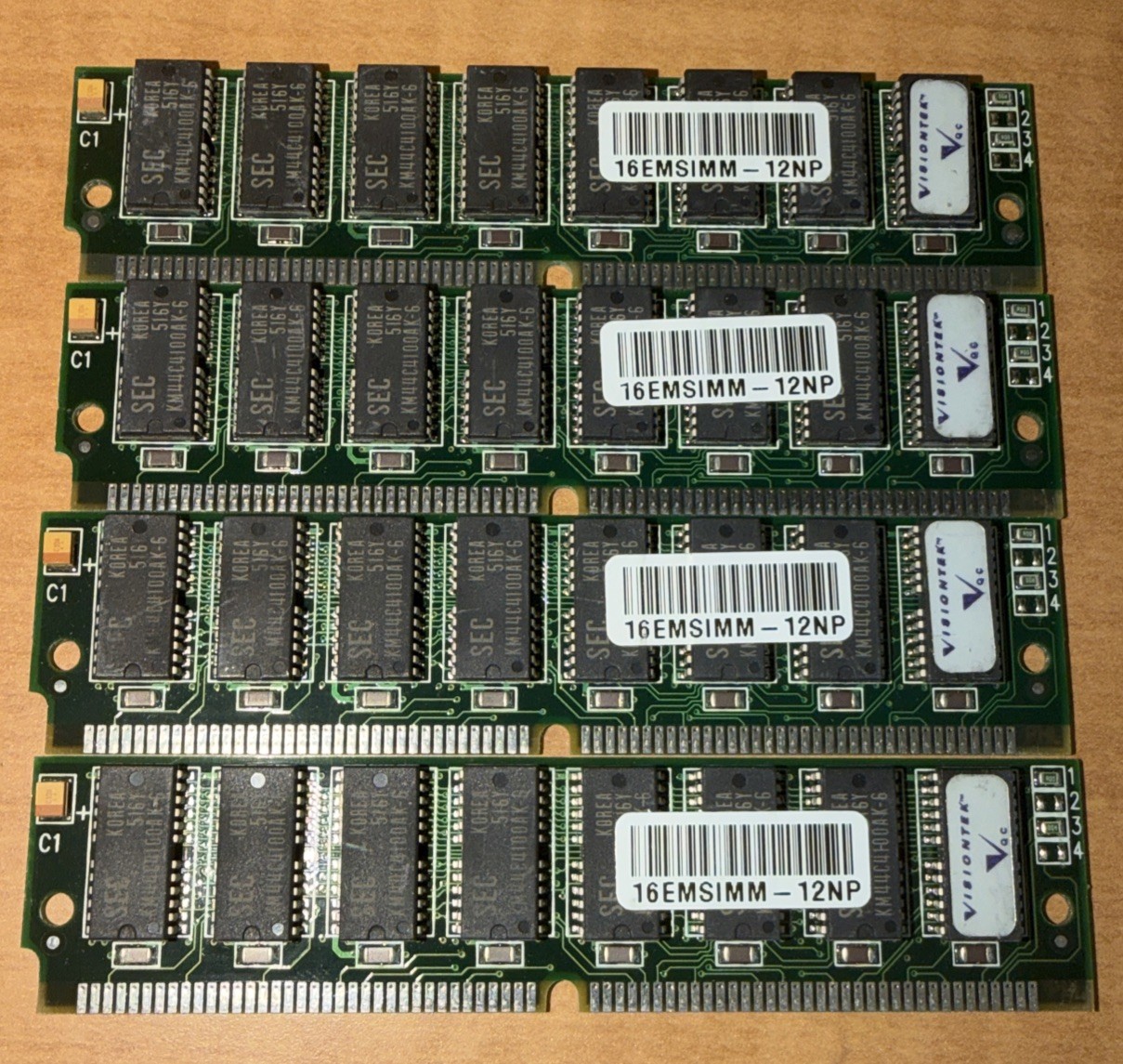16MB (4x 4MB) 72-Pin SIMM RAM Memory Set 60ns SEC 486 Pentium Mac Silver Pins