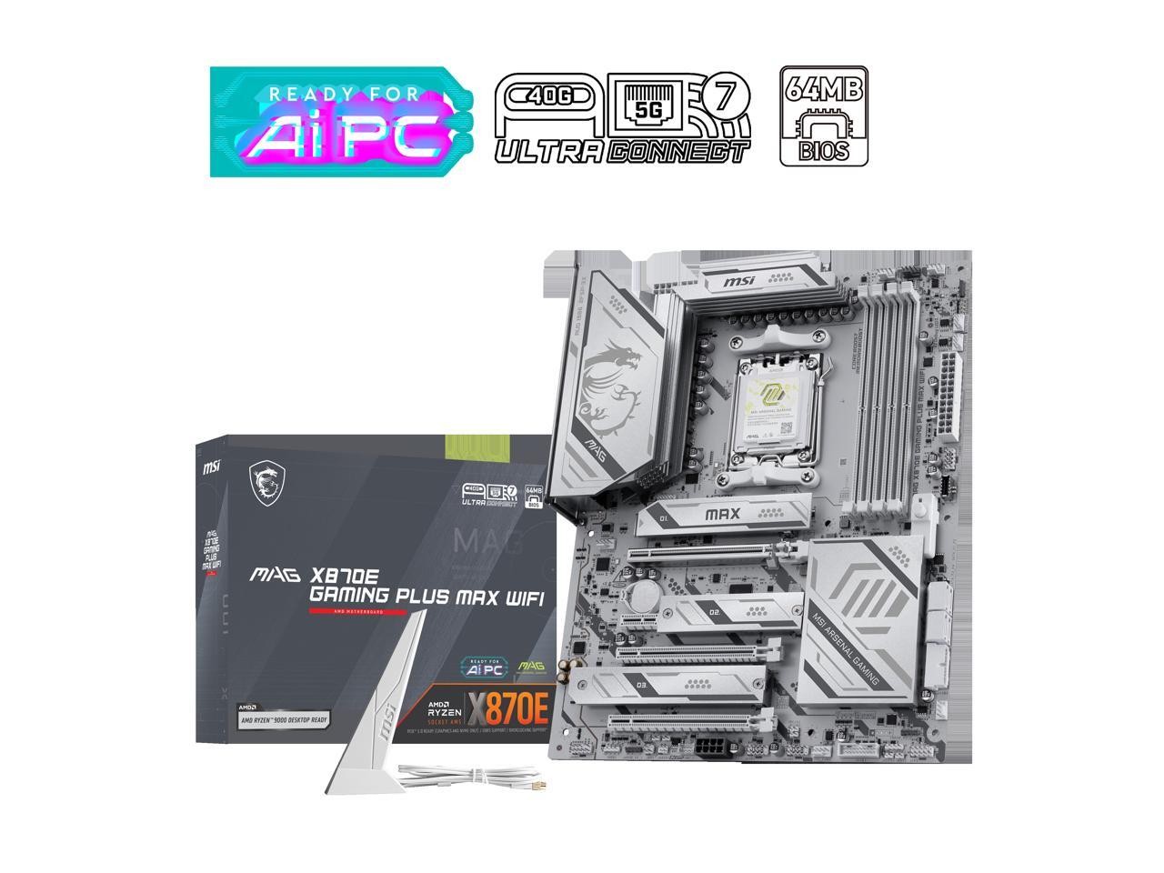 MSI MAG X870E GAMING PLUS MAX WIFI ATX Motherboard - AM5, Wi-Fi 7