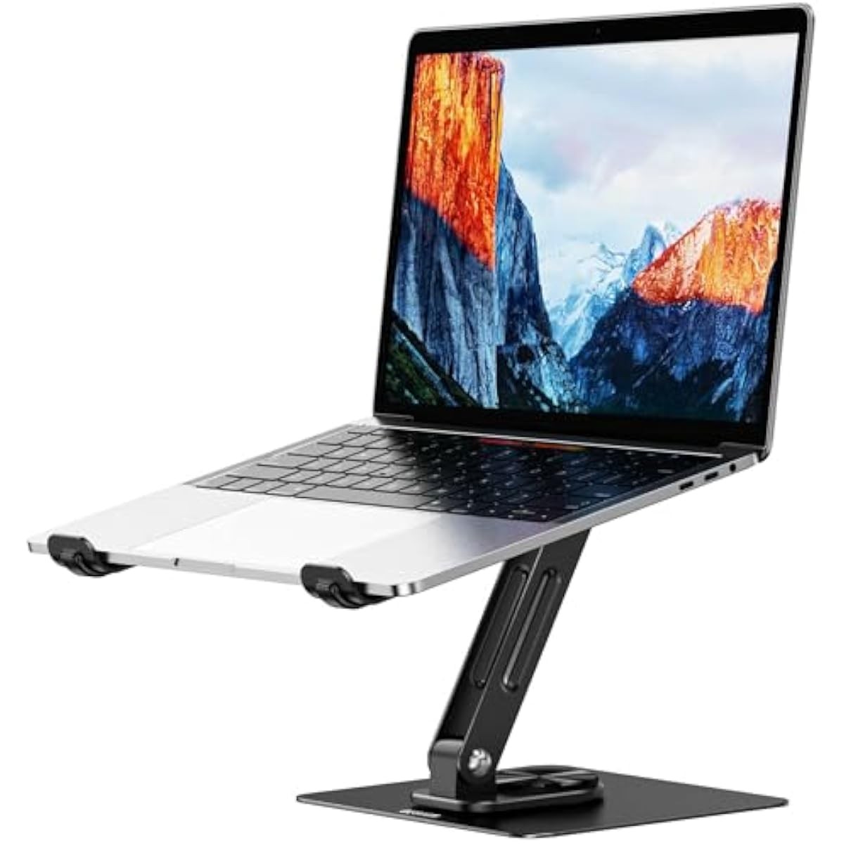 LS12 Laptop Stand with 360° Rotating Base, Ergonomic Adjustable Notebook Holder