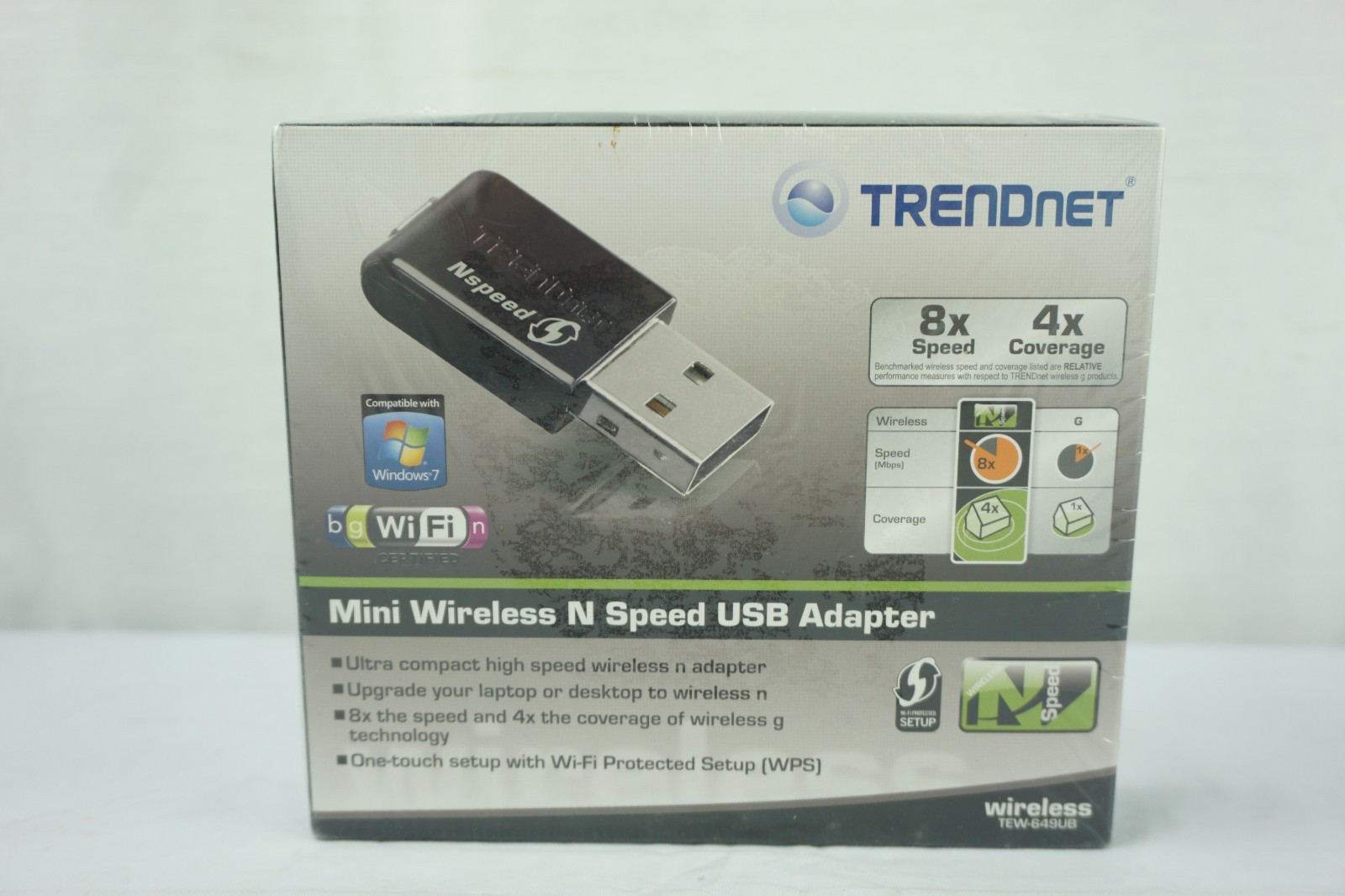 TrendNet Mini Wireless Networking N Speed USB Adapter TEW-649UB WiFi NEW