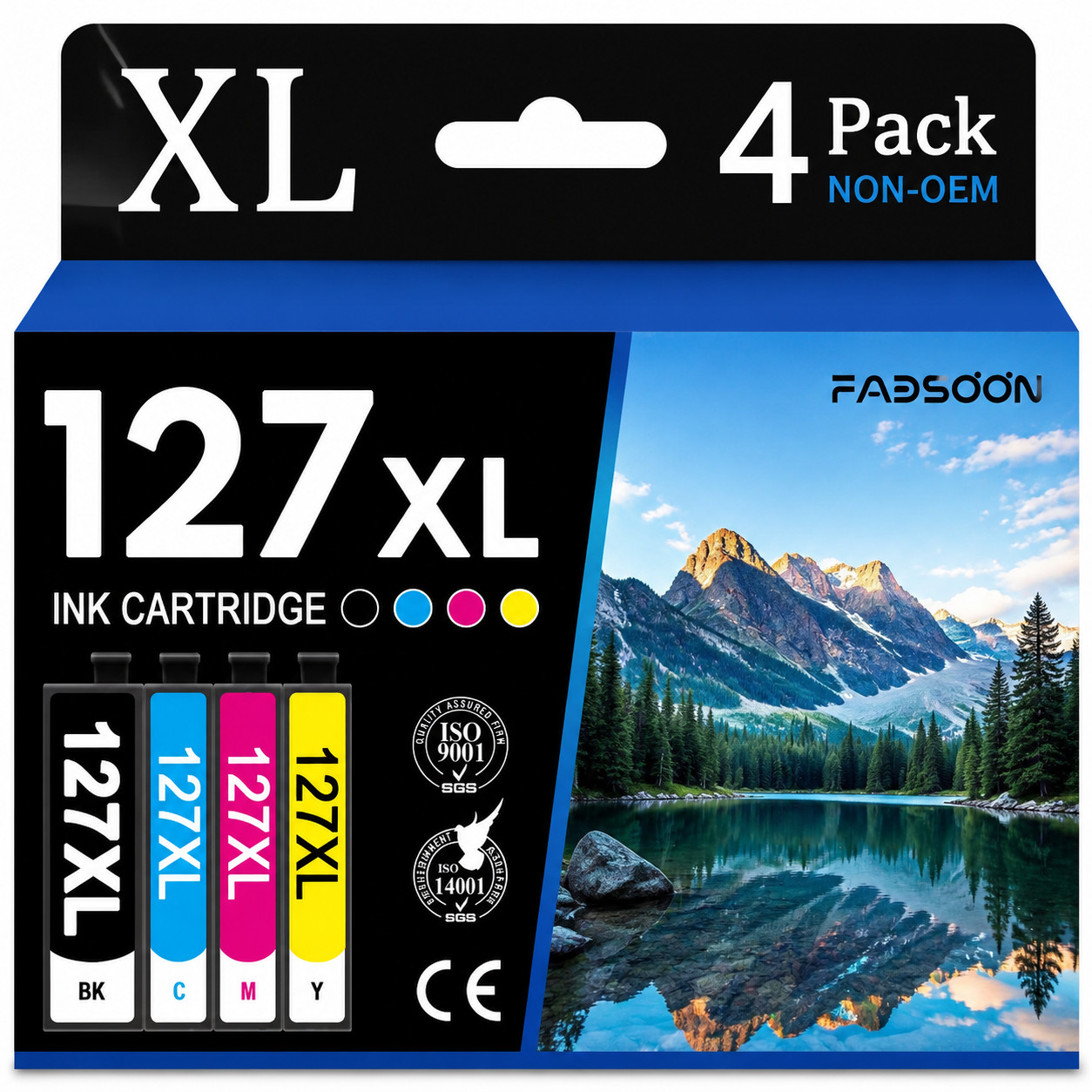 127XL 4PK Ink Cartridge Set for WorkForce 60 545 645 840 845 WF-3520 WF-3540 