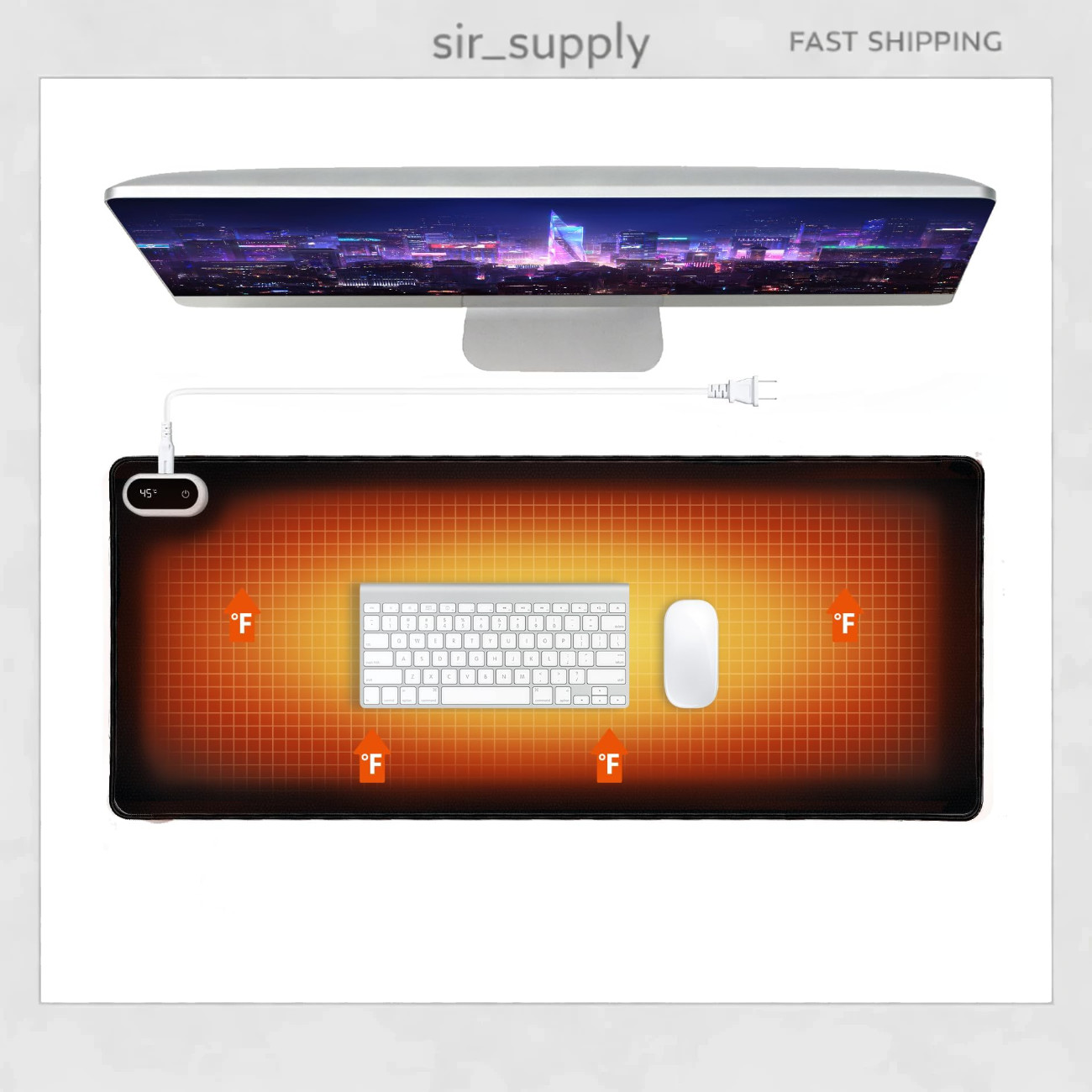 Heated Desk Pad Mat 31.5"x13" - Electric Mouse Pad for Warmth & Comfort