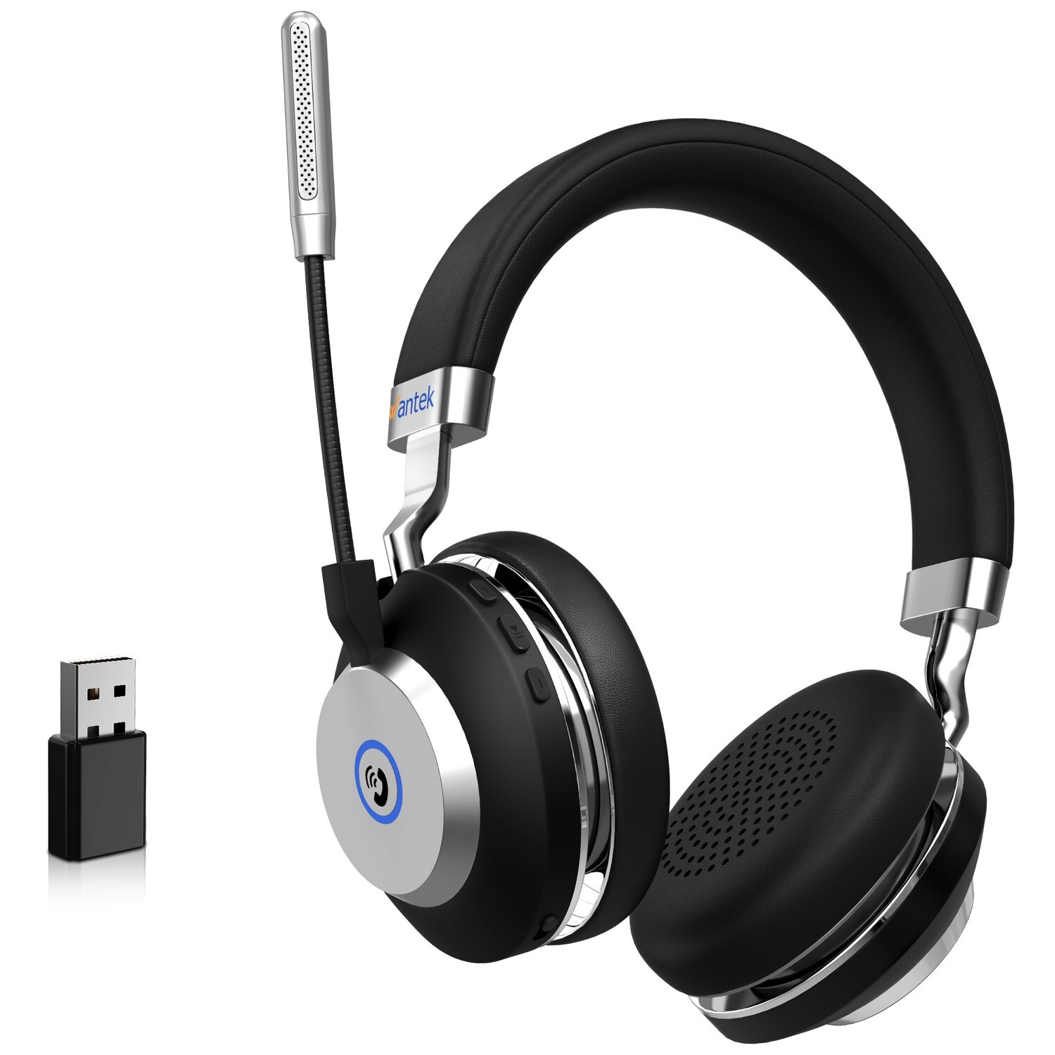 Wireless Headsets Microphone USB Dongle Bluetooth Headphone for PC/Cellphone